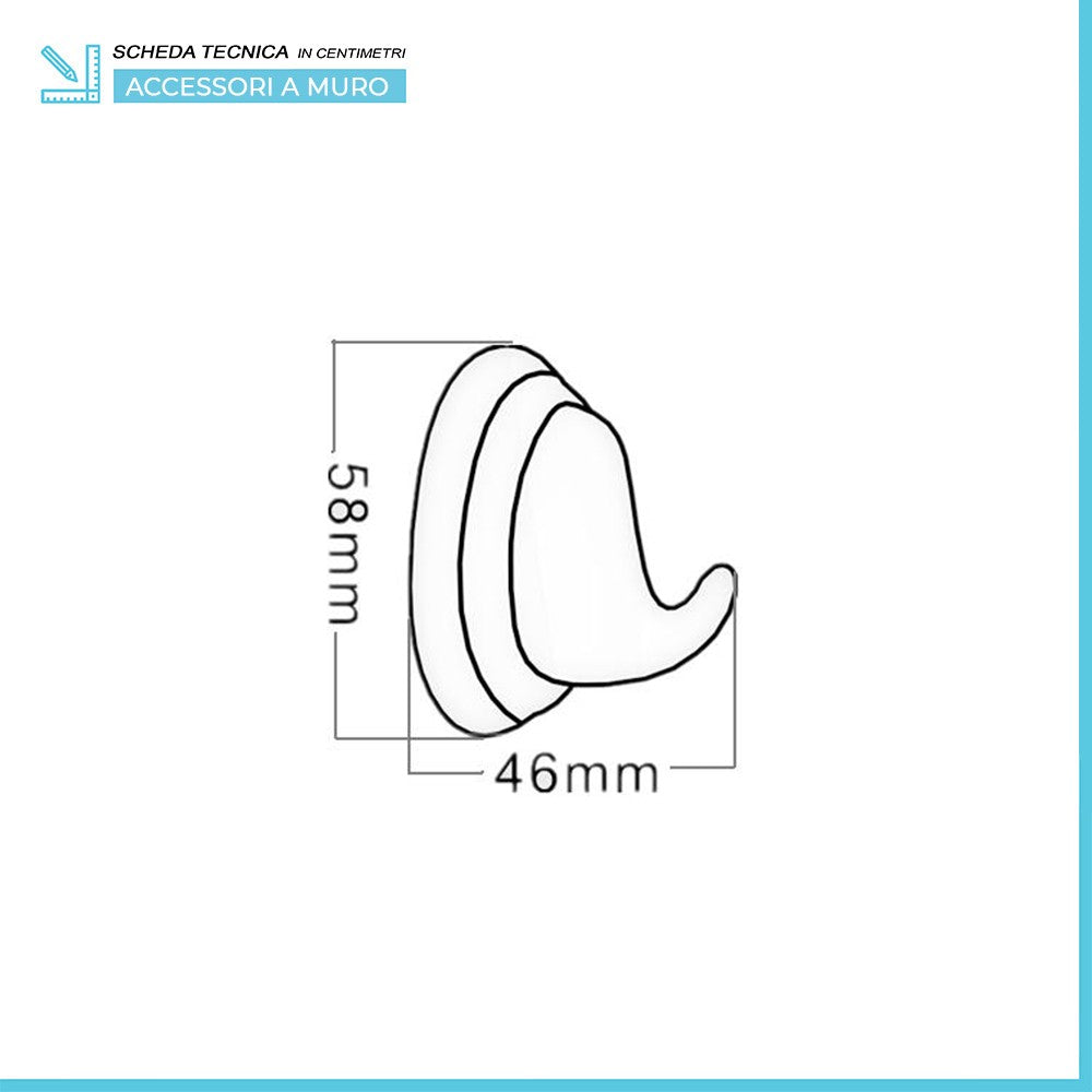 Set accessori a muro 5 pezzi in acciaio cromato viti incluse  Facile