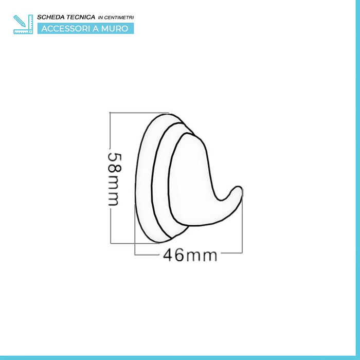 Set accessori a muro 5 pezzi in acciaio cromato viti incluse  Facile