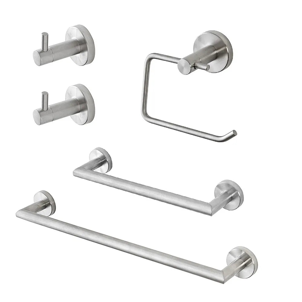 Set accessori a muro 5 pezzi in acciaio inox satinato e viti incluse  Galassia