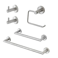 Set accessori a muro 5 pezzi in acciaio inox satinato e viti incluse  Galassia
