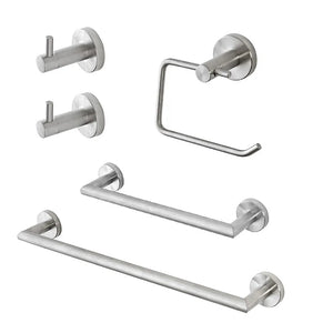 Set accessori a muro 5 pezzi in acciaio inox satinato e viti incluse  Galassia