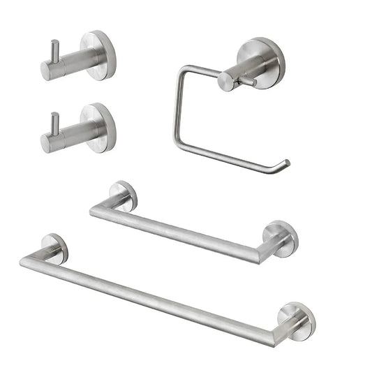 Set accessori a muro 5 pezzi in acciaio inox satinato e viti incluse  Galassia