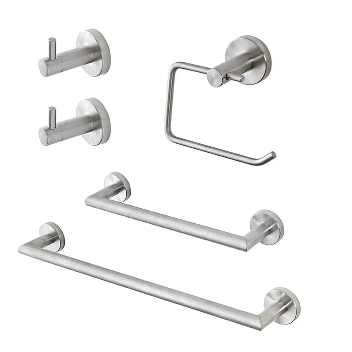 Set accessori a muro 5 pezzi in acciaio inox satinato e viti incluse  Galassia
