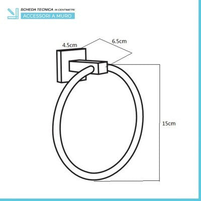 Set accessori a muro 5 pezzi in metallo cromato e viti incluse Rock