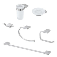 Set accessori a muro 6 pezzi in acciaio cromato e viti incluse Futura