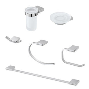 Set accessori a muro 6 pezzi in acciaio cromato e viti incluse Futura