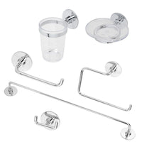 Set accessori a muro 6 pezzi in acciaio cromato e viti incluse  Idea