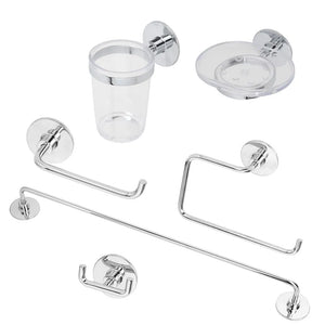 Set accessori a muro 6 pezzi in acciaio cromato e viti incluse  Idea