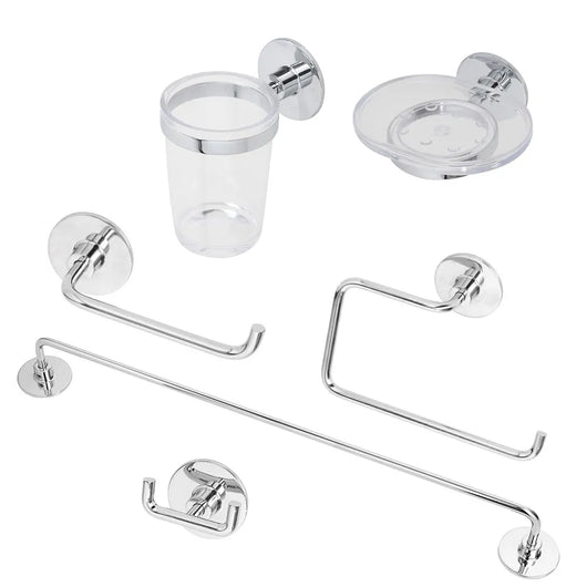 Set accessori a muro 6 pezzi in acciaio cromato e viti incluse  Idea