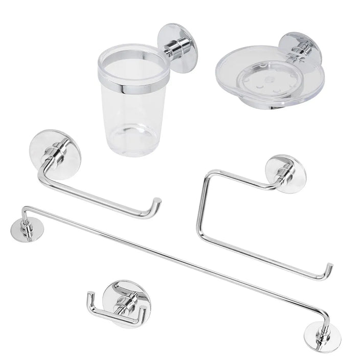 Set accessori a muro 6 pezzi in acciaio cromato e viti incluse  Idea