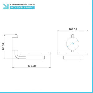 Set accessori a muro 6 pezzi in acciaio cromato e viti incluse Plaza