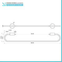 Set accessori a muro 6 pezzi in acciaio cromato e viti incluse Plaza