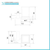 Set accessori a muro 6 pezzi in acciaio cromato e viti incluse  Unica