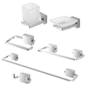 Set accessori a muro 6 pezzi in acciaio cromato e viti incluse  Velvet