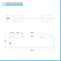 Set accessori a muro 6 pezzi in acciaio cromato e viti incluse  Velvet