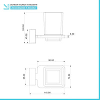 Set accessori a muro 6 pezzi in acciaio cromato e viti incluse  Velvet