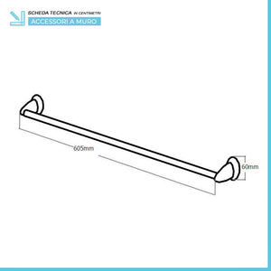 Set accessori a muro 6 pezzi in acciaio cromato viti incluse  Facile