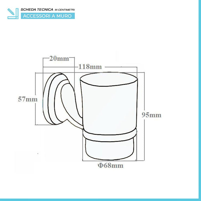 Set accessori a muro 6 pezzi in acciaio cromato viti incluse  Facile