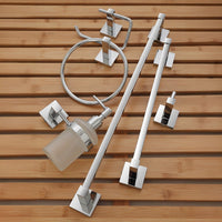 Set accessori a muro 6 pezzi in metallo cromato e viti incluse  Rock