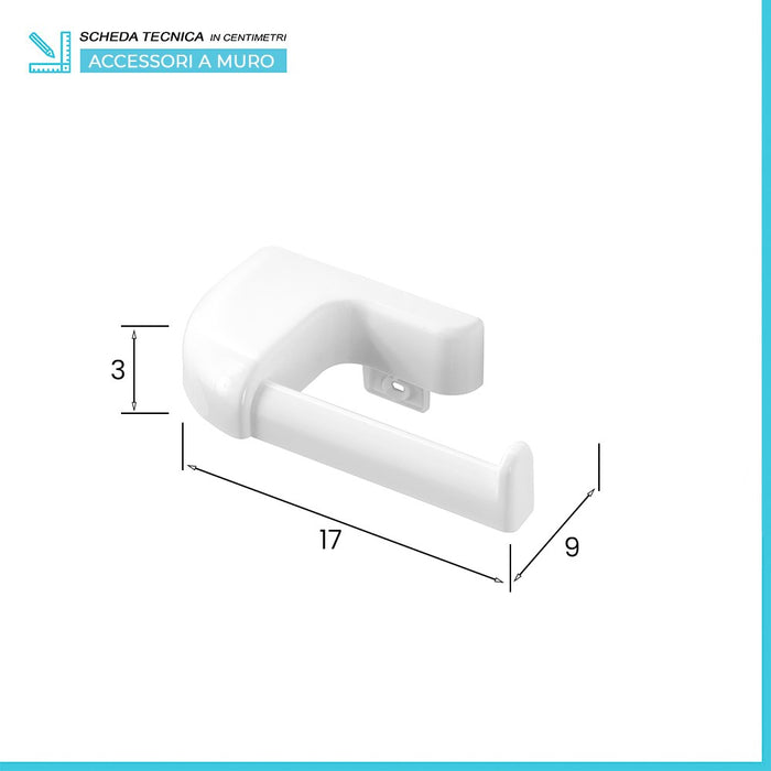 Set accessori a muro 7 pezzi in ABS bianco con doppio fissaggio  Gioia