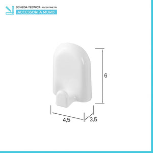 Set accessori a muro 7 pezzi in ABS bianco con doppio fissaggio  Gioia
