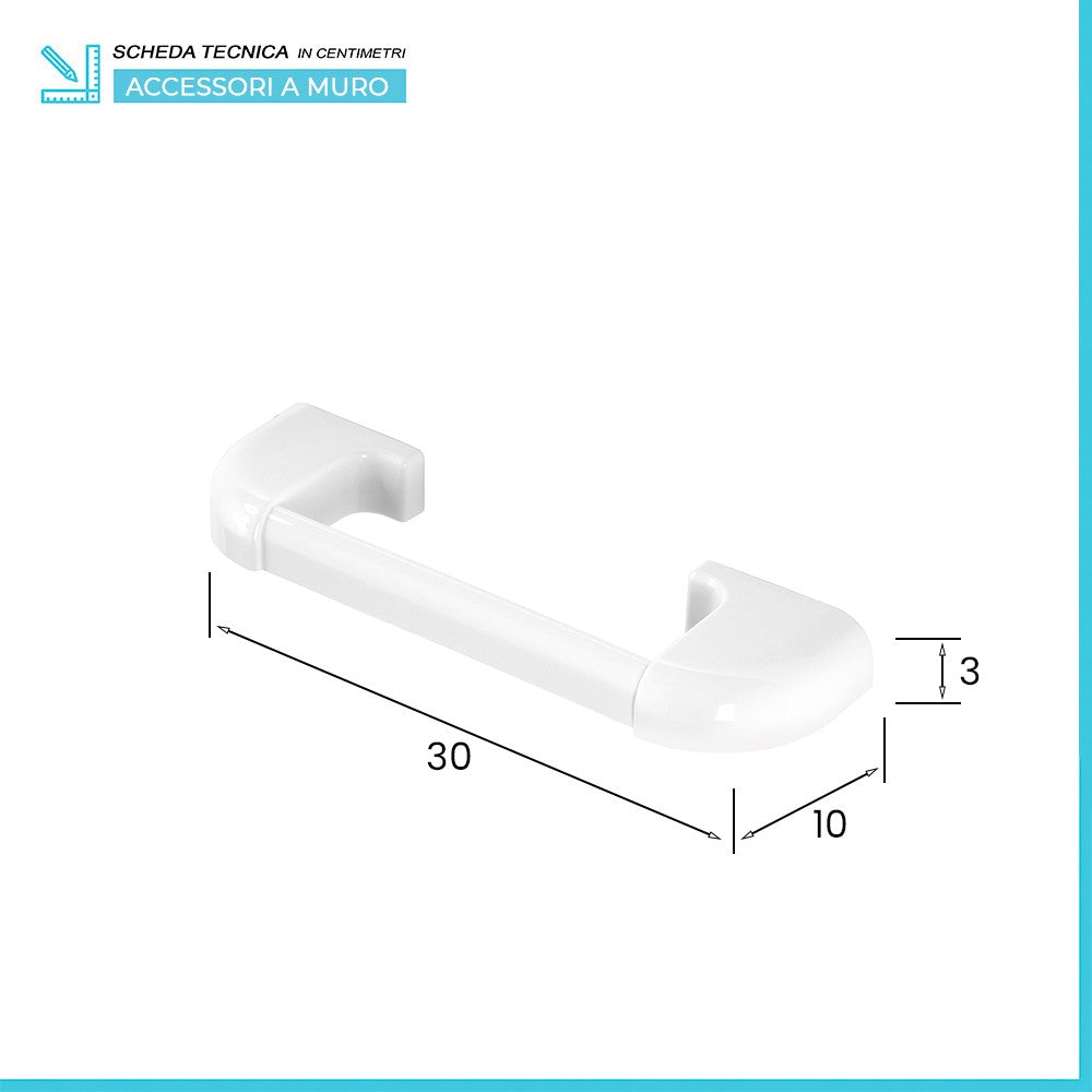 Set accessori a muro 7 pezzi in ABS bianco con doppio fissaggio  Gioia