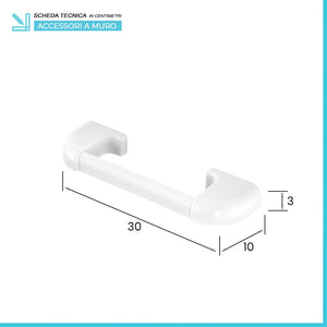 Set accessori a muro 7 pezzi in ABS bianco con doppio fissaggio  Gioia