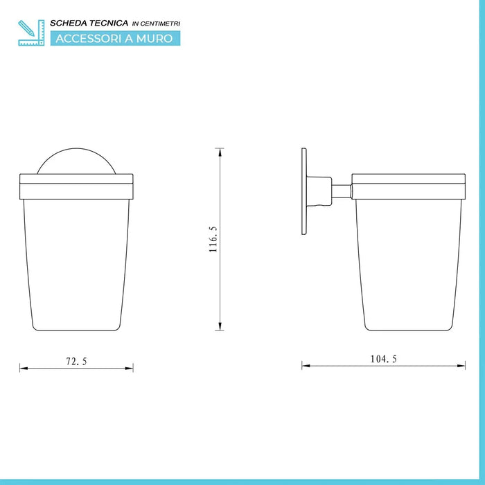 Set accessori a muro portaspazzolini e portasapone in acciaio  Idea