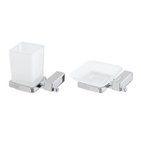 Set accessori a muro portaspazzolini e portasapone in acciaio  Unica