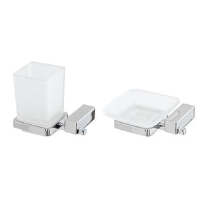 Set accessori a muro portaspazzolini e portasapone in acciaio  Unica