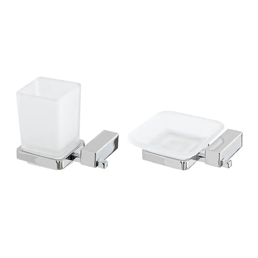 Set accessori a muro portaspazzolini e portasapone in acciaio  Unica