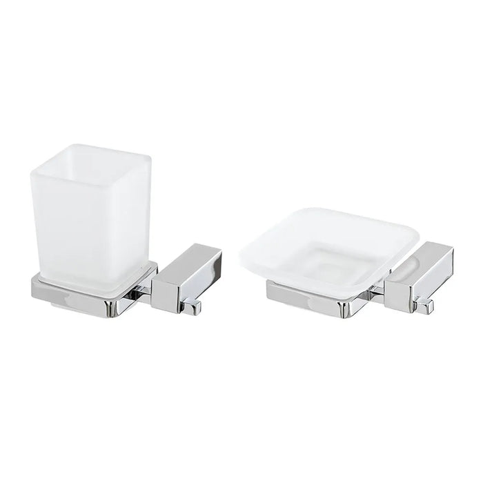 Set accessori a muro portaspazzolini e portasapone in acciaio  Unica