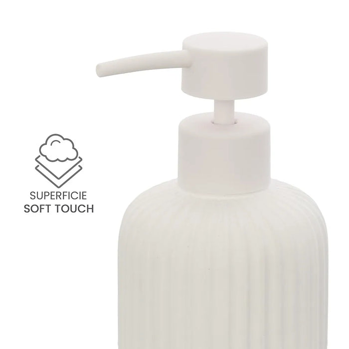 Set accessori bagno 2 pezzi in ceramica bianco soft touch Spring