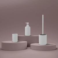 Set accessori bagno 2 pezzi in ceramica bianco soft touch Spring