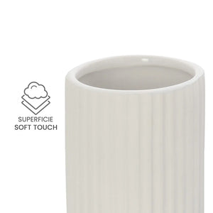 Set accessori bagno 2 pezzi in ceramica bianco soft touch Spring