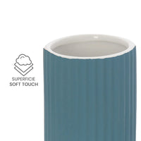 Set accessori bagno 2 pezzi in ceramica blu soft touch Spring