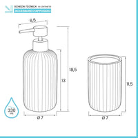 Set accessori bagno 2 pezzi in ceramica blu soft touch Spring