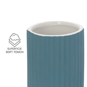 Set accessori bagno 2 pezzi in ceramica blu soft touch Spring