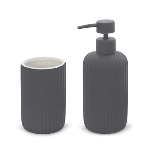 Set accessori bagno 2 pezzi in ceramica grigio soft touch Spring