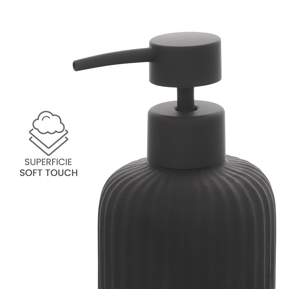 Set accessori bagno 2 pezzi in ceramica nero soft touch Spring