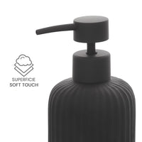 Set accessori bagno 2 pezzi in ceramica nero soft touch Spring