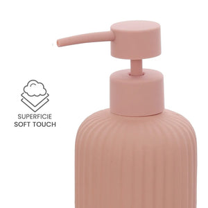 Set accessori bagno 2 pezzi in ceramica rosa soft touch Spring