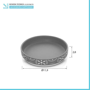 Set accessori bagno 3 pezzi da appoggio in ceramica grigio  Circus