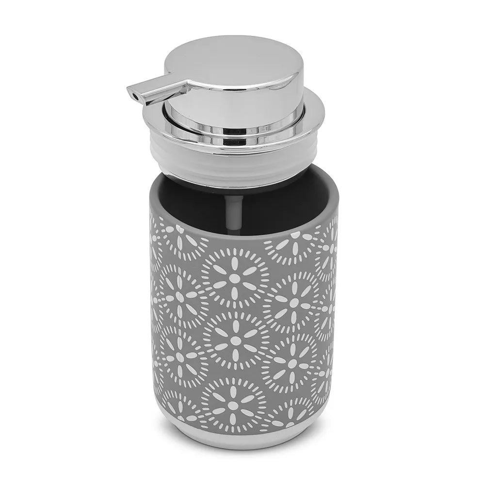 Set accessori bagno 3 pezzi da appoggio in ceramica grigio  Circus