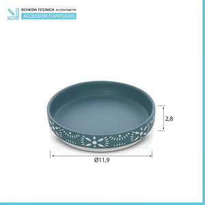 Set accessori bagno 3 pezzi da appoggio in ceramica turchese cobalto  Circus