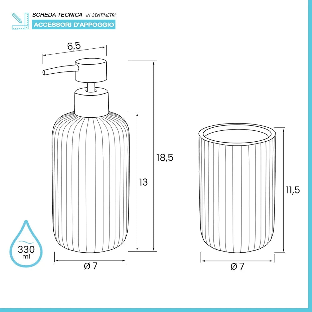 Set accessori bagno 3 pezzi in ceramica giallo soft touch Spring