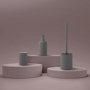 Set accessori bagno 3 pezzi in ceramica grigio soft touch Spring