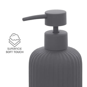 Set accessori bagno 3 pezzi in ceramica grigio soft touch Spring