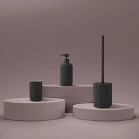 Set accessori bagno 3 pezzi in ceramica nero soft touch Spring