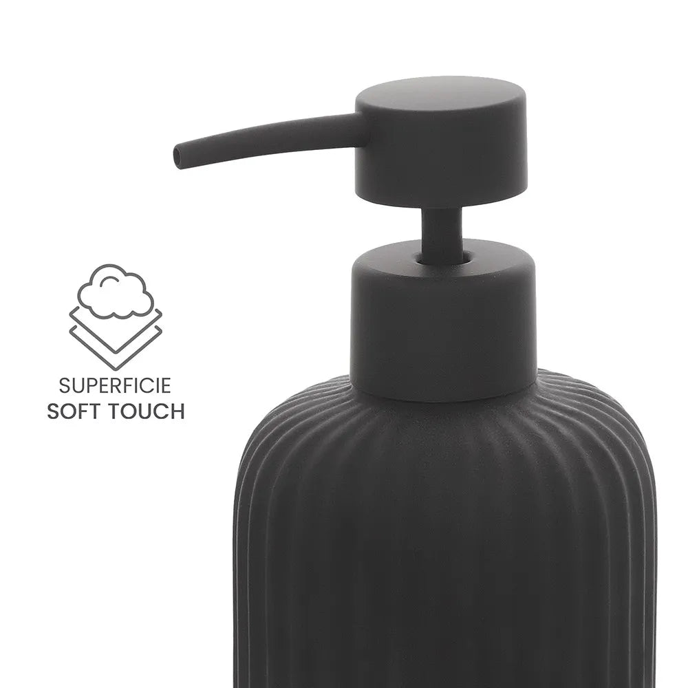Set accessori bagno 3 pezzi in ceramica nero soft touch Spring